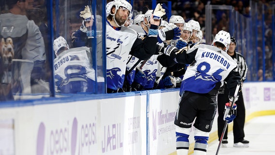 Kucherov, Vasilevskiy lead Lightning to 4-1 win over Flames