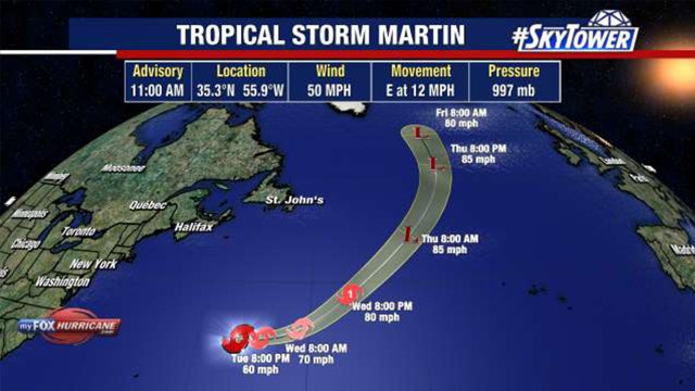 Tropical Storm Martin forms; no threat to U.S.