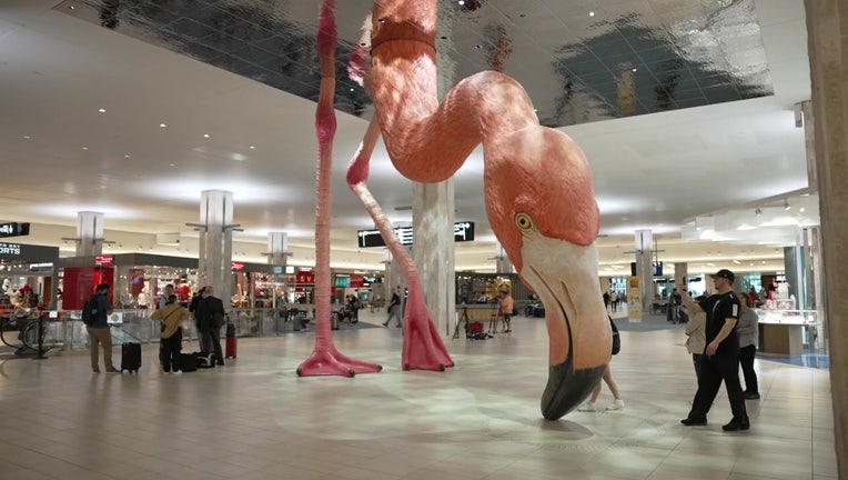 Artist Matthew Mazzotta created the flamingo as part of an exhibit called ‘Home’.
