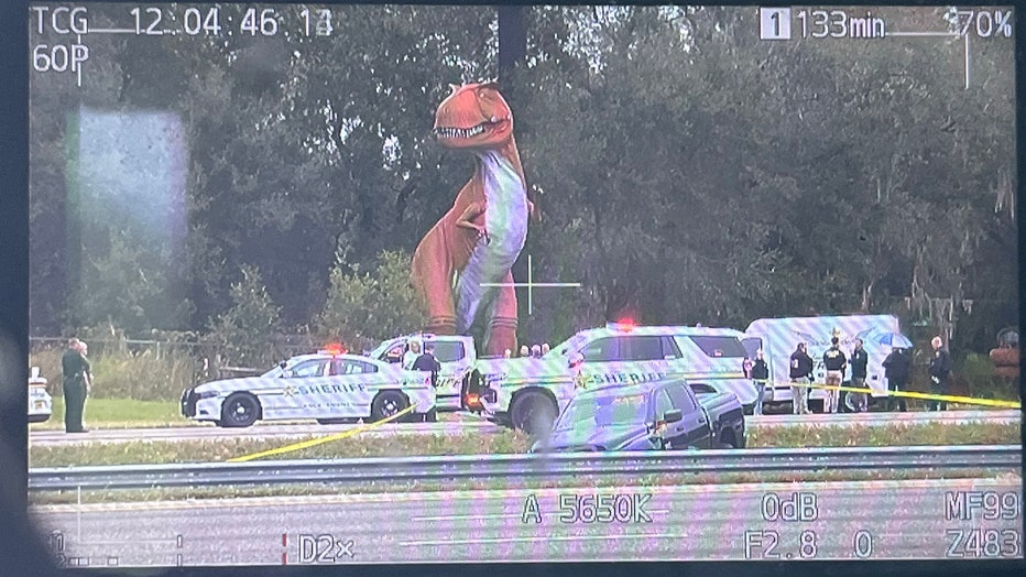 There is a large law enforcement presence on I4 near Dinosaur World.