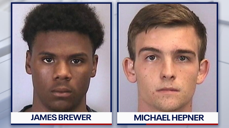 Booking images of James Brewer and Michael Hepner from their 2019 arrests.