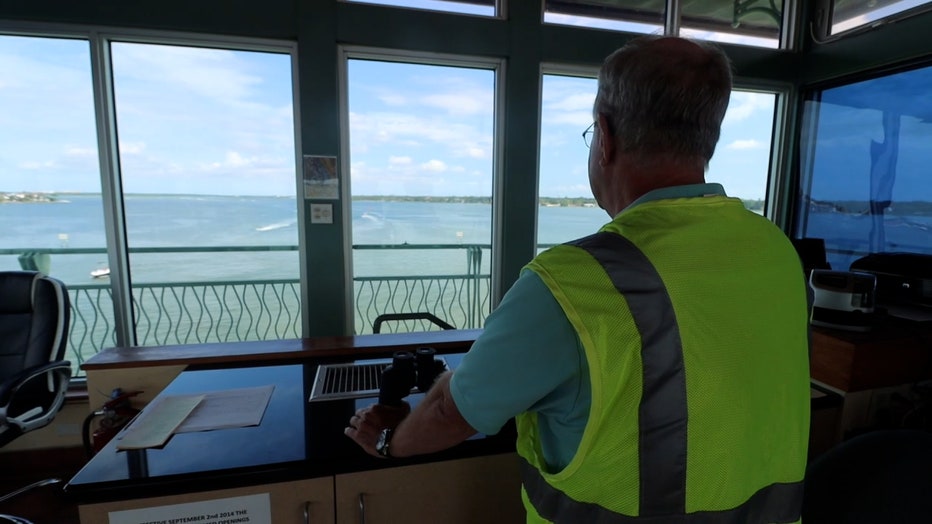 Photo: Dave Ditto while he is working as a bridge tender