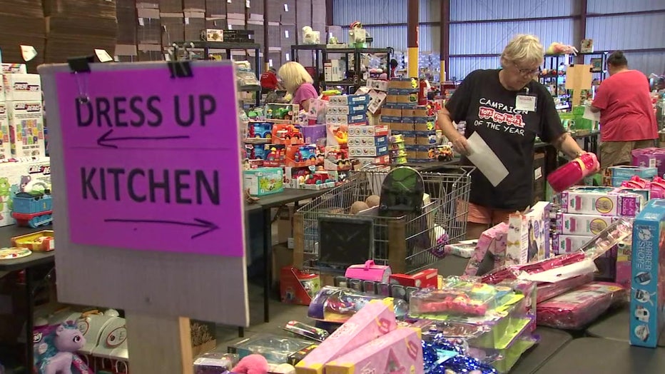 Toys for Tots warehouse in Polk County.