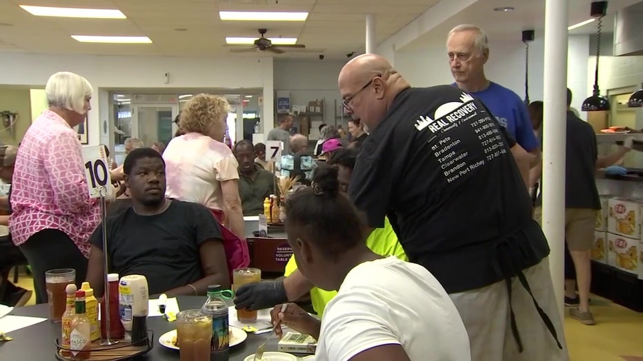 Joel Sitloh volunteers five days a week at the Trinity Cafe.