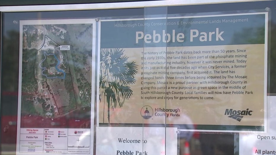 The park is named Pebble Park and is a nod to phosphate.