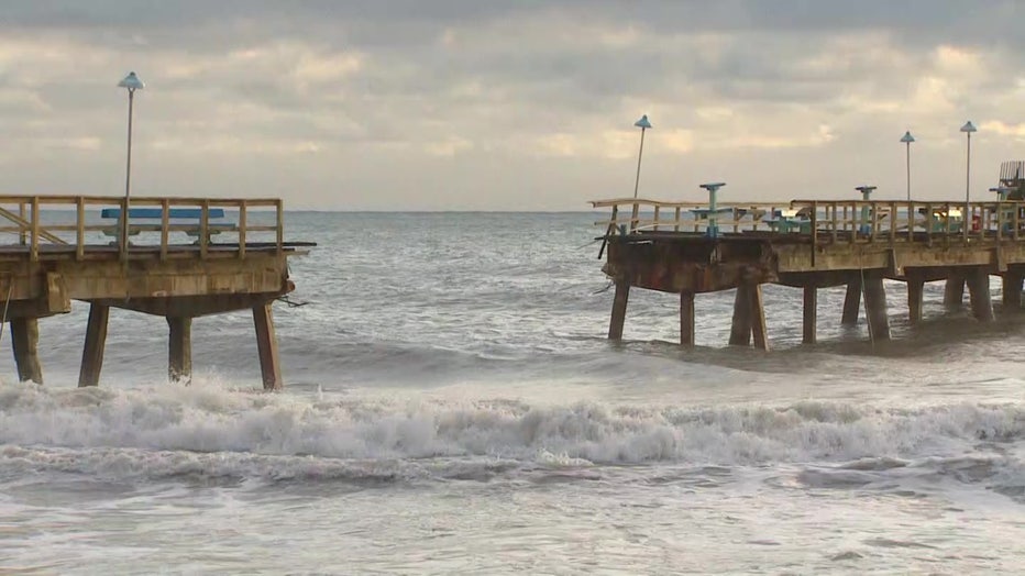 Part of the Lauderdale-By-The-Sea pier missing
