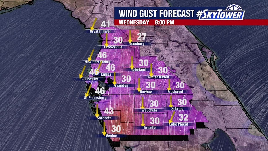 subtropical storm nicole wind gusts wednesday