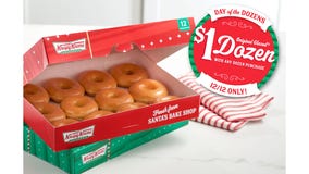 Krispy Kreme offers a dozen doughnuts for $1 on annual 'Day of the Dozens'
