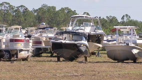 Hundreds of boats damaged by Hurricane Ian up for auction at Florida salvage yard