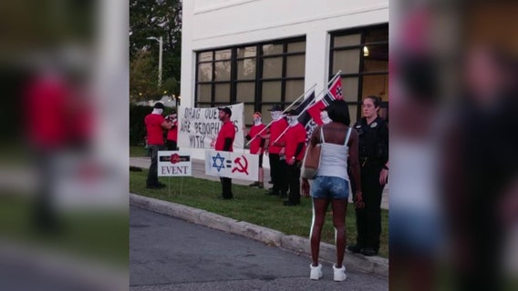 Protesters wearing Nazi gear show up outside Lakeland charity event that included drag performers