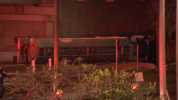 Tanker carrying 8,500 gallons of gasoline flips on US 19 in Clearwater, emergency crews say