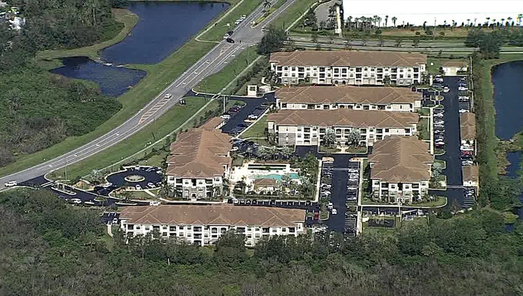 Aerial view of the apartment complex where a shooting and SWAT situation unfolded on Dec. 19, 2022.
