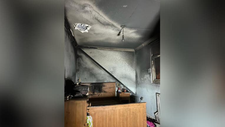 Photo of fire damage in home