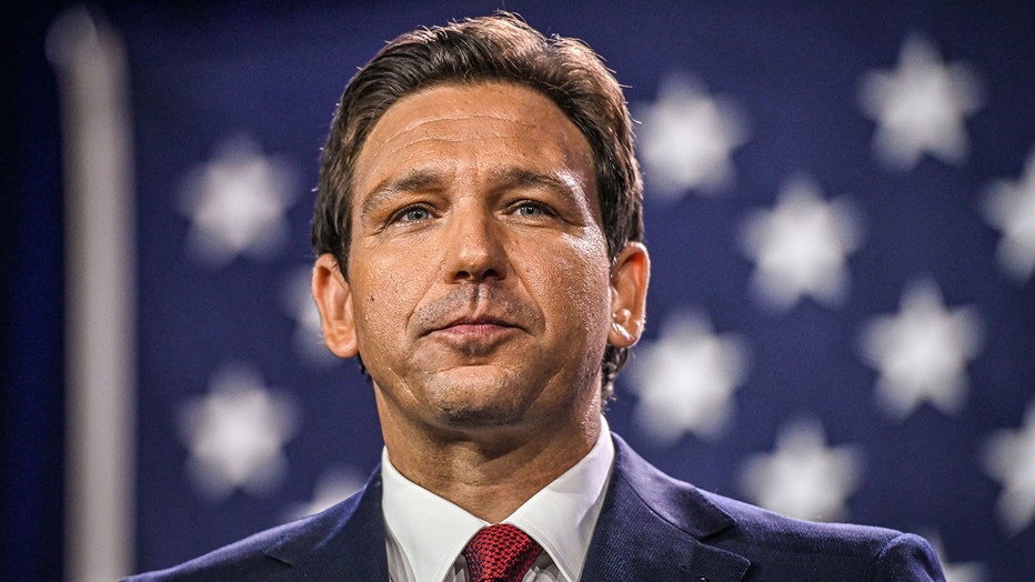 Florida Gov. Ron DeSantis speaks during an election night watch party at the Convention Center in Tampa, Florida, on November 8, 2022.