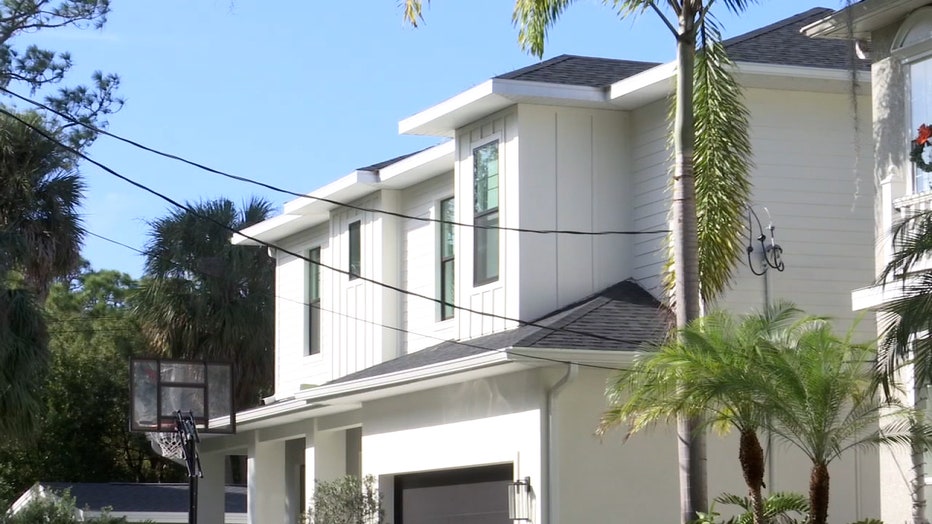 Exterior view of the Tampa house where an alleged domestic violence incident occurred between Antonio Brown and his former fiancée.