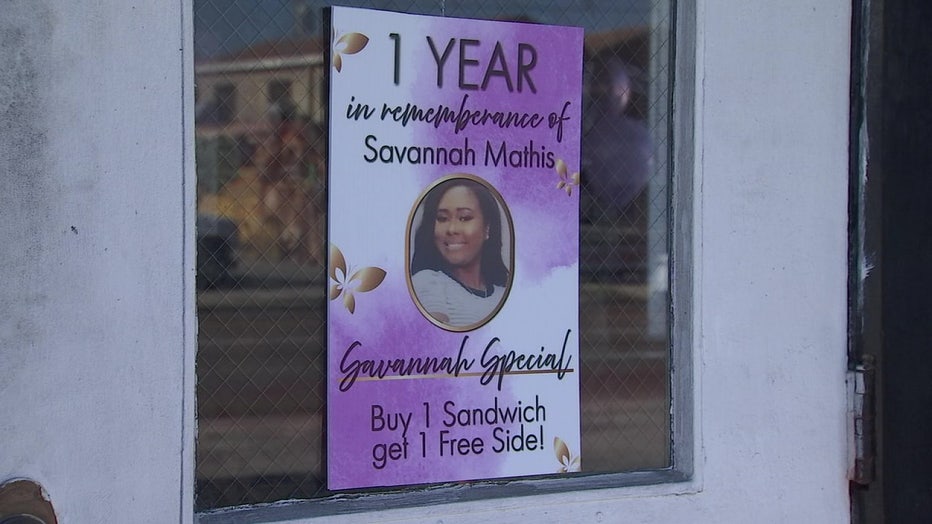 Customers at BJ's Barbecue took time to honor Savannah Mathis on the one-year anniversary of her death.