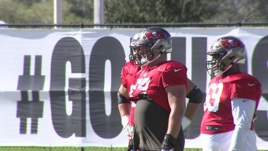 Tampa Bay Buccaneer Josh Wells during Bucs practice.