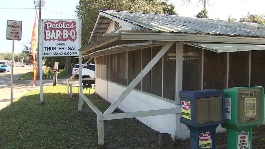 A fire broke out at Peebles BBQ Friday morning.