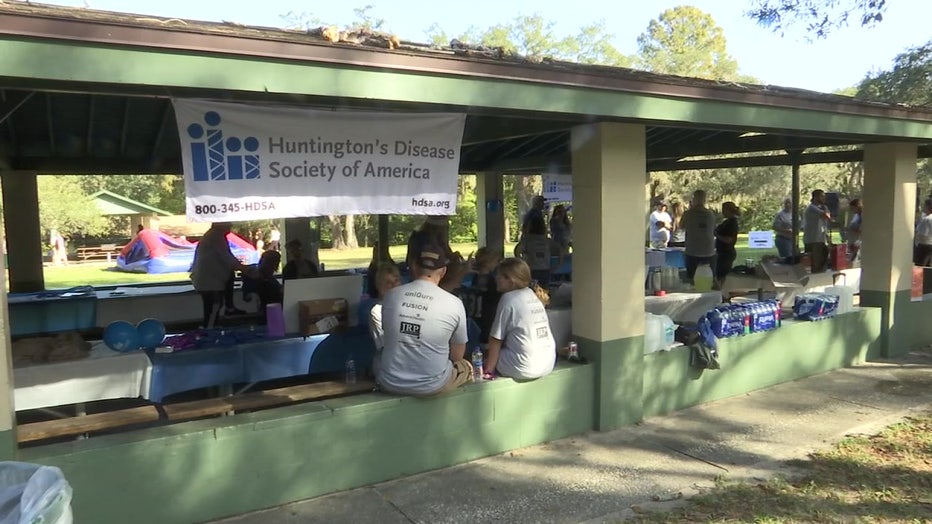 Hundreds gathered to walk and bring awareness to Huntington's disease Saturday.