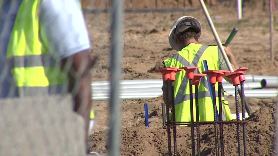 A construction worker at a job site. 