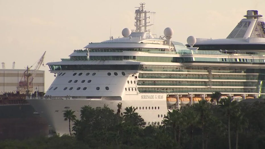 A cruise ship at Port Tampa Bay. 