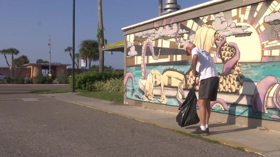 Don Nolan has cleaned up the Treasure Island beaches since 1999. 