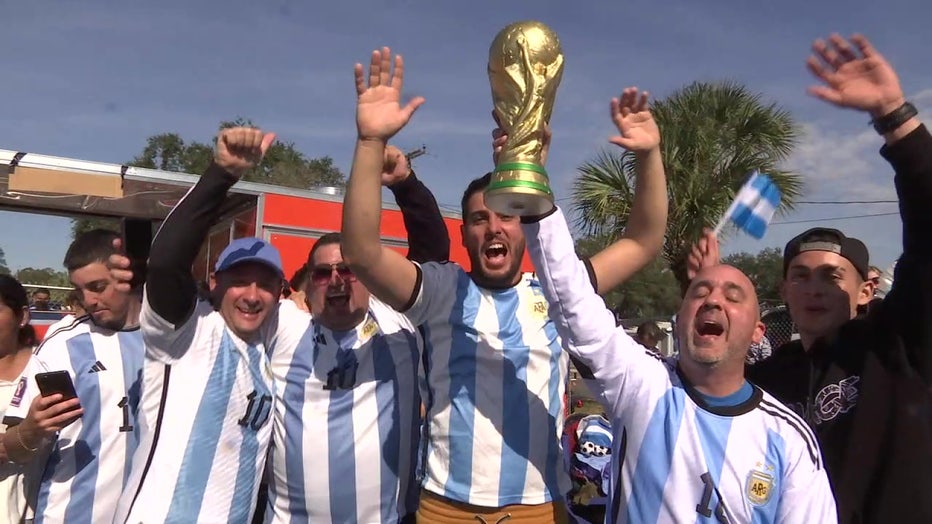 Argentinians in Tampa celebrate a World Cup win.