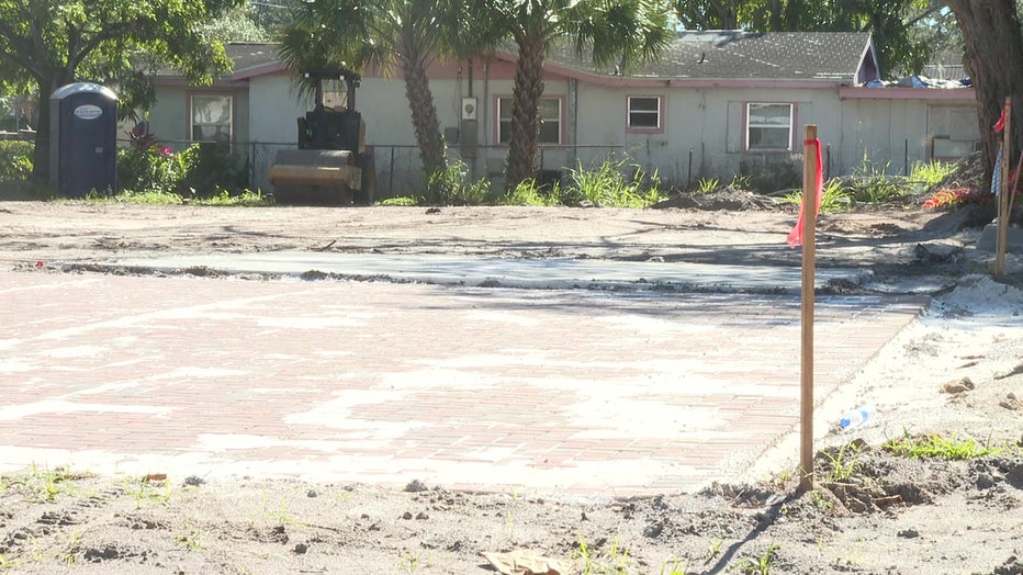 The city of Sarasota is working to install a parking lot, along with driveways, sidewalks and curbs.