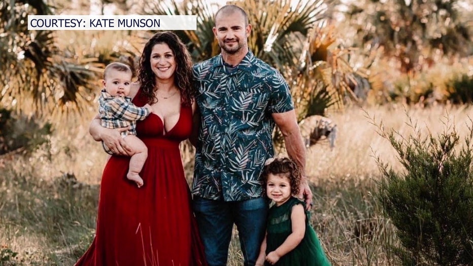 Ryan Vaught with his wife and two children. 