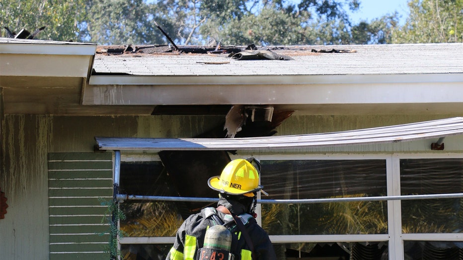 Scene of house fire at 1340 S. Evergreen Avenue in Clearwater.