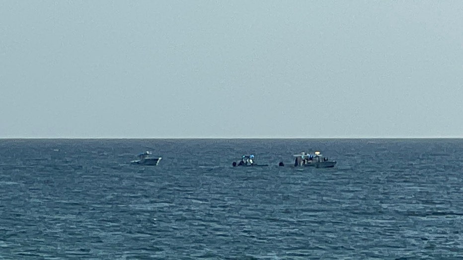 Boats search the Gulf of Mexico after plane reportedly crashed after takeoff Saturday night.