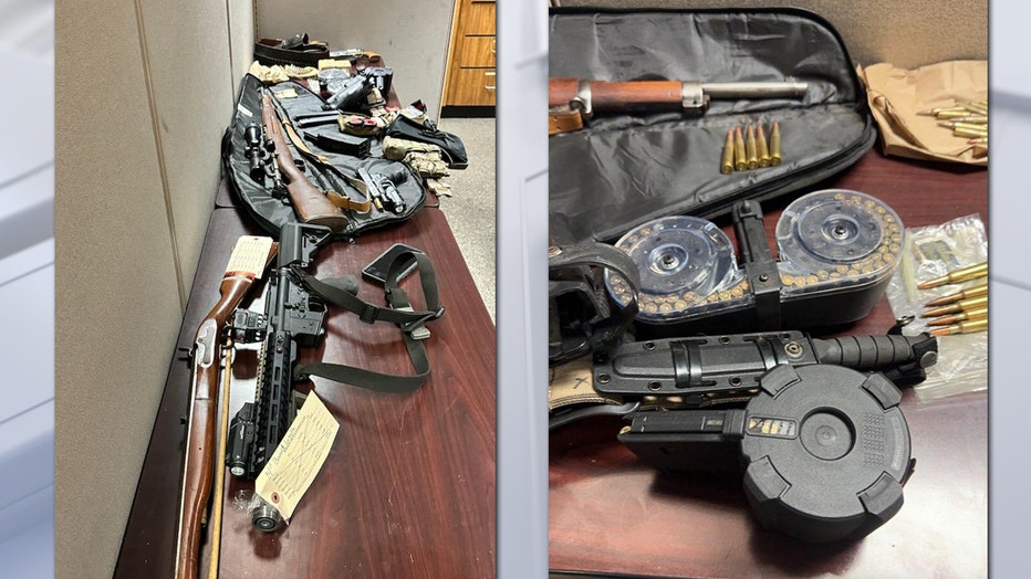Firearms and items seized from Samuel Doolin