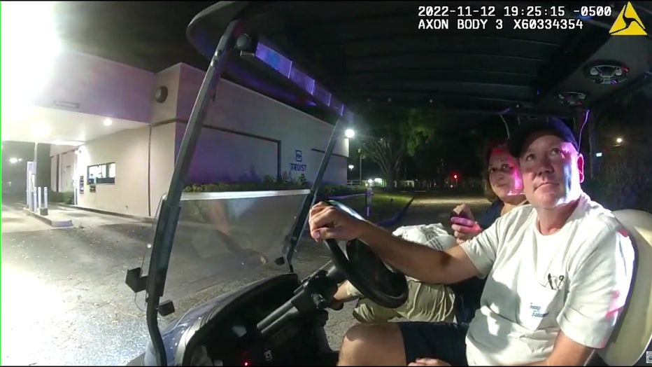 Tampa Police Chief Mary O'Connor and her husband were recently pulled over by a Pinellas County deputy for driving a golf cart without a license plate. 