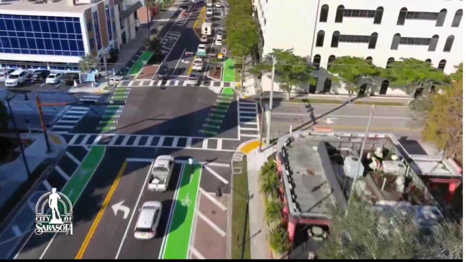Traffic shift in downtown Sarasota helps improve bicycle safety