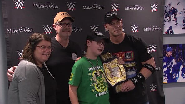 WWE superstar John Cena meets young fans with health battles