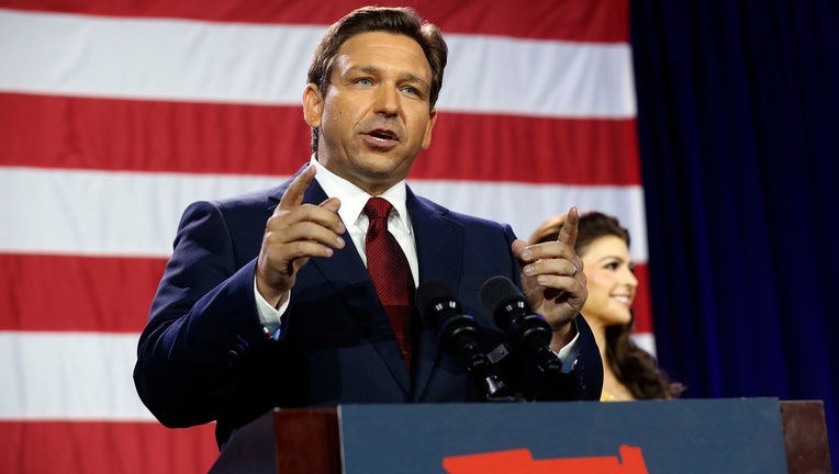 Florida Gov. Ron DeSantis gives a victory speech after defeating Democratic gubernatorial candidate Rep. Charlie Crist during his election night watch party at the Tampa Convention Center on November 8, 2022 in Tampa, Florida. DeSantis was the projected winner by a double-digit lead. (Photo by Octavio Jones/Getty Images)