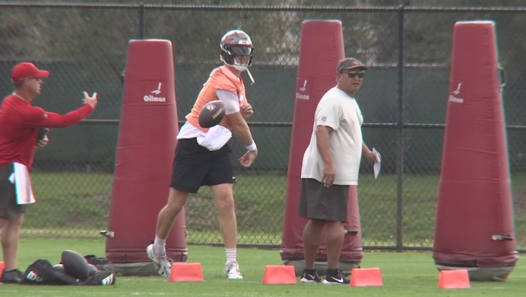 The Bucs practice for an upcoming game.