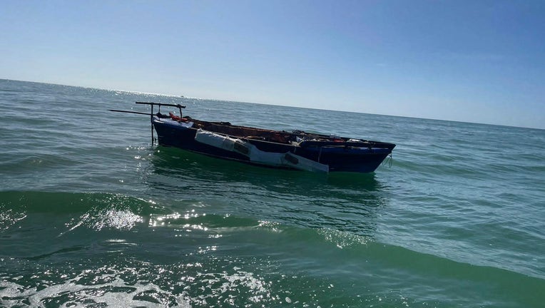One of several homemade vessels that carried hundreds of migrants who attempted to make it to the Florida Keys over the past several days.