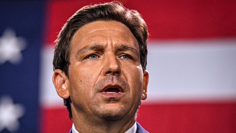 Republican gubernatorial candidate for Florida Ron DeSantis speaks during an election night watch party at the Convention Center in Tampa, Florida, on November 8, 2022. - Florida Governor Ron DeSantis, who has been tipped as a possible 2024 presidential candidate, was projected as one of the early winners of the night in Tuesday's midterm election. (Photo by Giorgio VIERA / AFP) (Photo by GIORGIO VIERA/AFP via Getty Images)