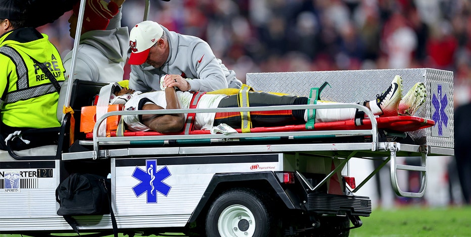 Russell Gage: Tampa Bay Buccaneers WR taken off on stretcher