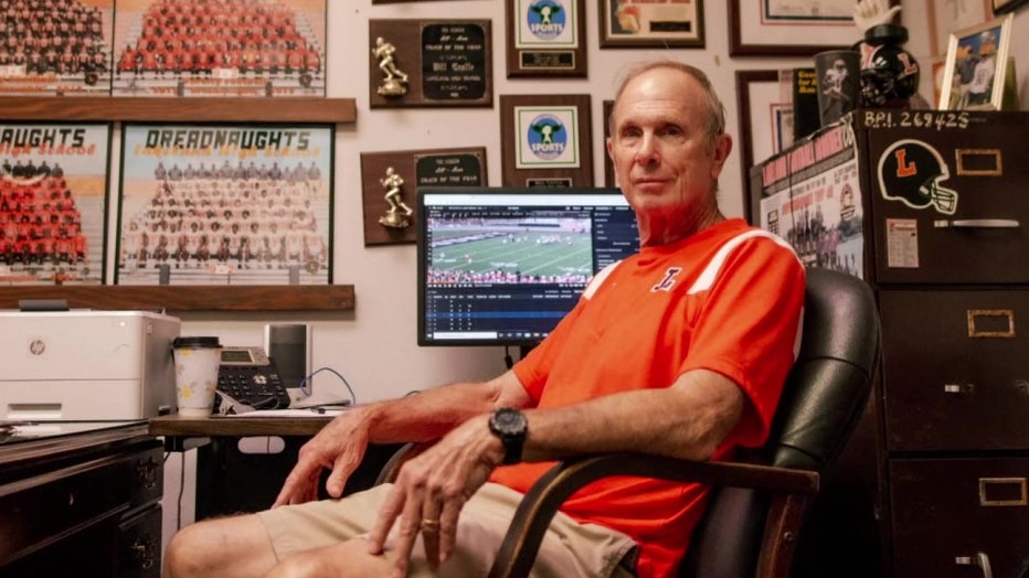 Coach Bill Castle has been the head coach at Lakeland High School for 52 years.
