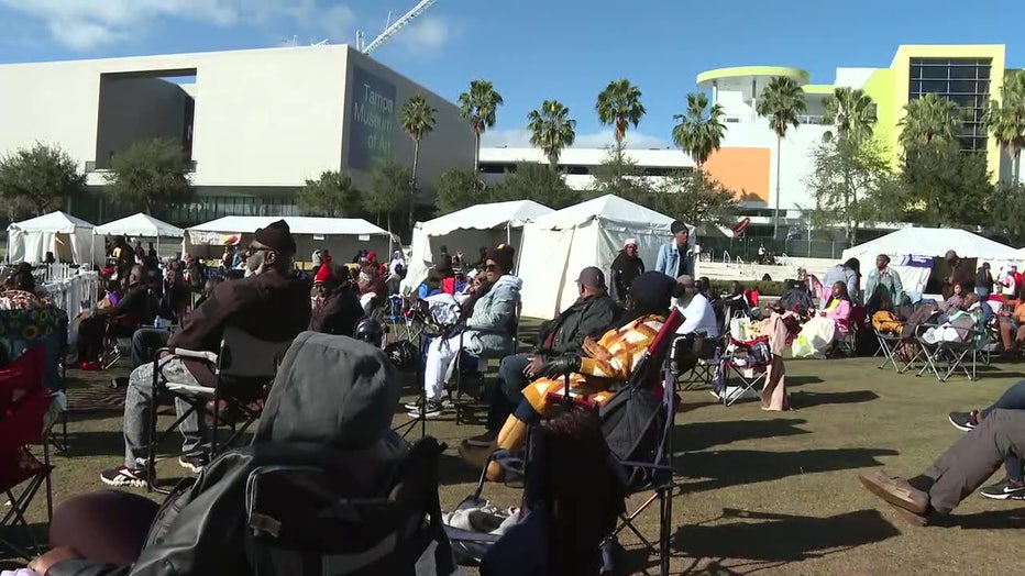 A crowd watches performers at the Black Heritage Music Fest.