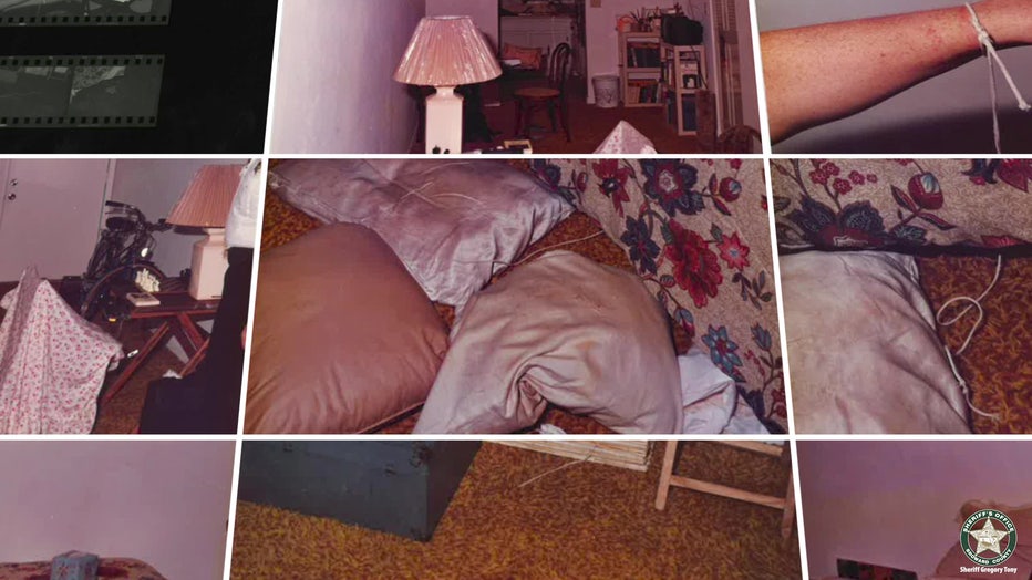 Collage of crime scene photos from cases involving the "Pillowcase Rapist."