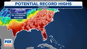 Century-old records could fall as historic February warmth moves into eastern US