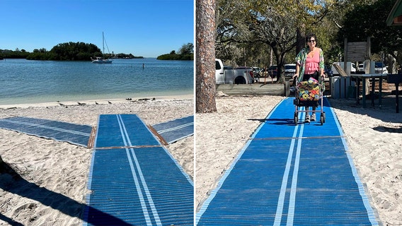 Beach wheelchair mats arrive at Anclote River Park to improve access for those with mobility issues