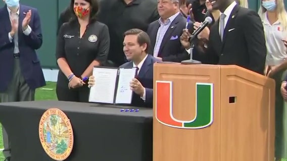 Gov. DeSantis signs measure that will allow colleges, universities to help athletes get endorsement deals