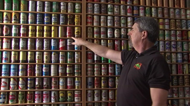 Vintage beer cans spanning generations makes for valuable treasures to local collectors