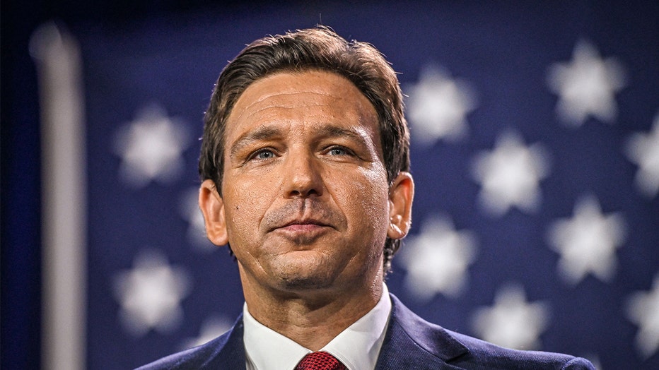 Ron DeSantis speaks during an election night watch party at the Convention Center in Tampa, Florida, on November 8, 2022, after winning a second term as governor.