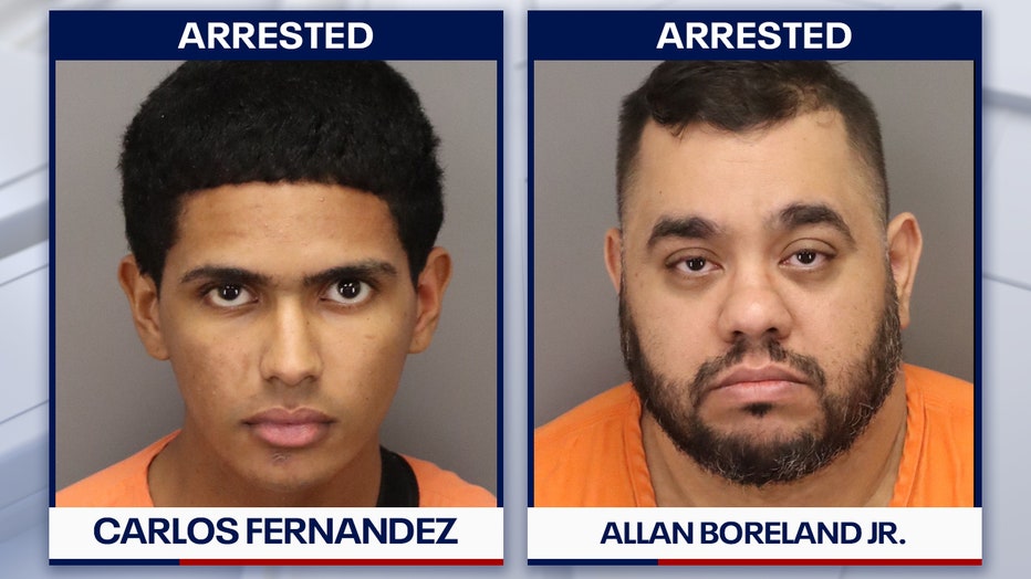 Mugshots of Carlos Fernandez and Allan Boreland Jr. courtesy of the St. Petersburg Police Department. 