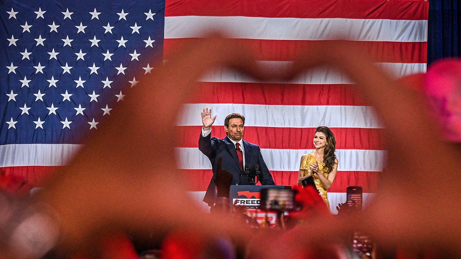 Florida Ron DeSantis walks onstage during an election night watch party at the Convention Center in Tampa, Florida, on November 8, 2022, after claiming his second term as governor. 